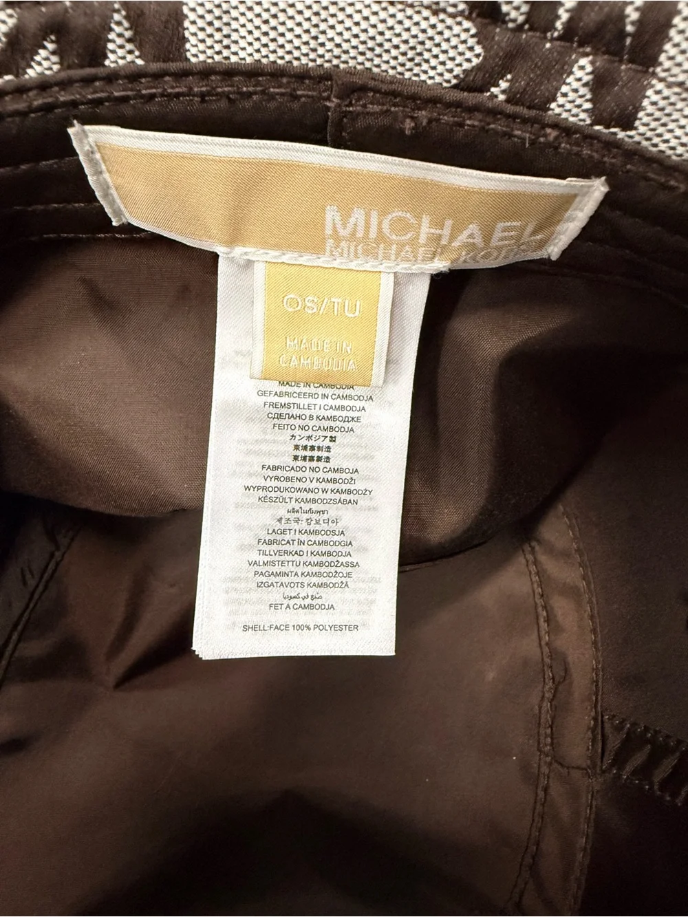 Michael Kors Jacquard Chocolate and Gray Bucket Hat